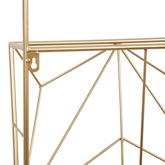Gold Metal Rustic Wall Shelf Set